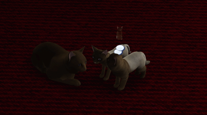 Sims 3 Pets - Mother cat and two kittens.